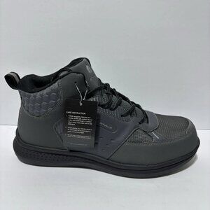 FitVille Men’s Steel Toe Work Boots Gray, Size 14 Extra Wide